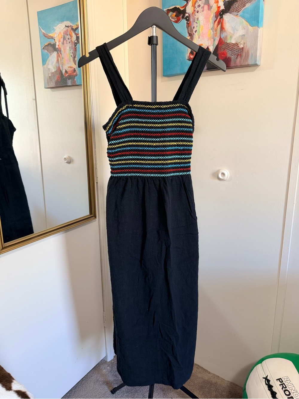 Mimi Chica Black Embroidered Maxi Dress – Size S